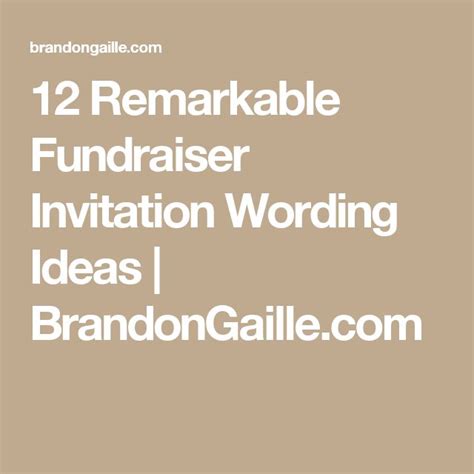 12 Remarkable Fundraiser Invitation Wording Ideas.